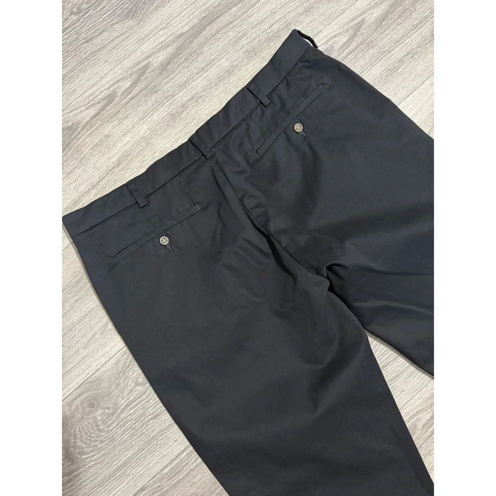 George Mens Chino Pants 42x30 Black Soot Stretch Straight Leg GM09493 Minimalist
